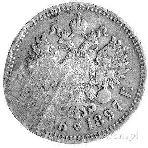 rubel 1897 z kontrmarką z marca 1917 roku upamiętniając...