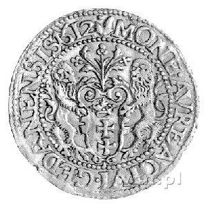 dukat 1612, Gdańsk, H-Cz. 1291, Fr. 10, złoto 3,45 g.