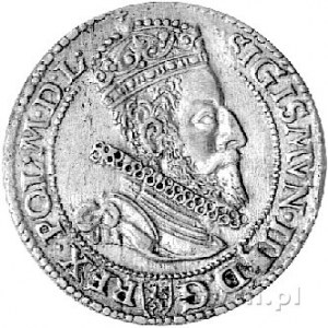szóstak 1599, Malbork, popiersie króla z małą głową, Ku...