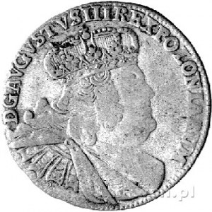 dwuzłotówka (8 groszy) 1761, Lipsk, Kam. 858 R7, H-Cz. ...