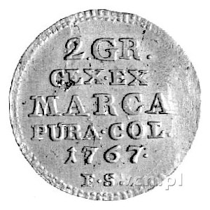 2 grosze srebrne 1767, Warszawa, Plage 245.