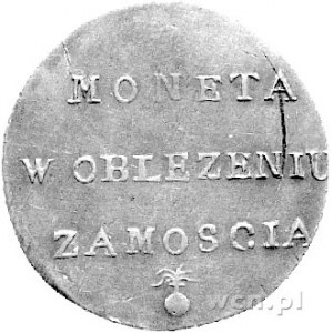 2 złote 1813, Zamość, odwrócona litera D w napisie DOPO...