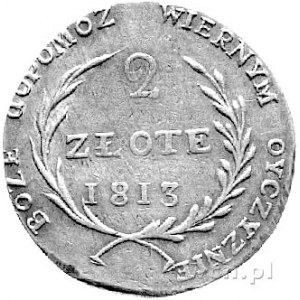 2 złote 1813, Zamość, odwrócona litera D w napisie DOPO...