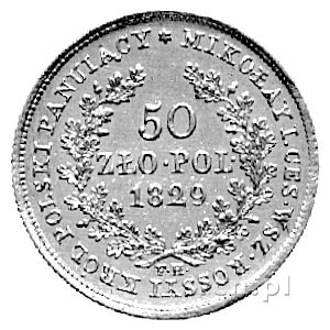 50 złotych 1829, Warszawa, Plage 10, Fr. 109, złoto 9,7...