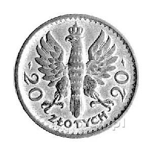 20 złotych 1925, Głowa Kobiety, drugi egzemplarz, brąz ...