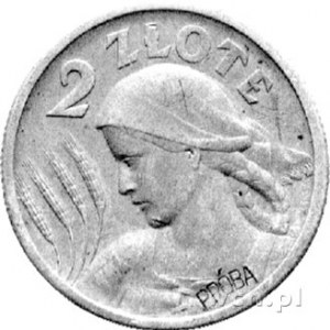 2 złote 1927, Głowa Kobiety z kłosami, na rewersie wklę...
