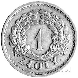 1 złoty 1928, Cyfra 1 w wieńcu, Parchimowicz P-125d, wy...