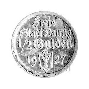 1/2 guldena 1927 Berlin, Koga, patyna.