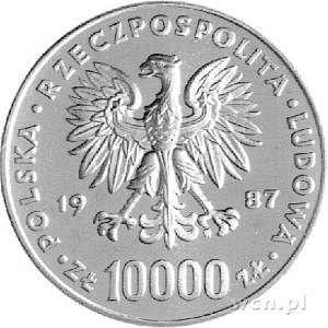 10.000 złotych 1987, na rewersie napis PRÓBA, Parchimow...