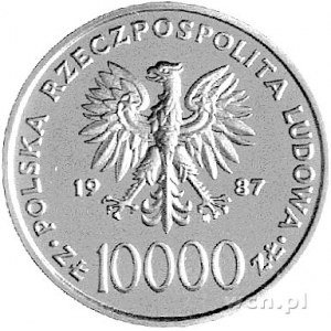 10.000 złotych 1987, na rewersie napis PRÓBA, Parchimow...