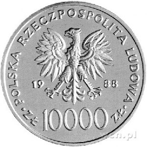 10.000 złotych 1988, na rewersie napis PRÓBA, Parchimow...