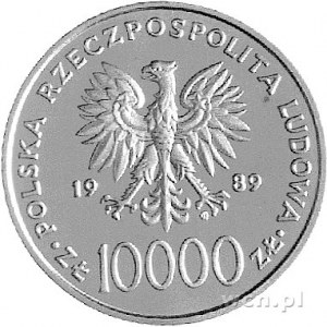 10.000 złotych 1989, na rewersie napis PRÓBA, Parchimow...