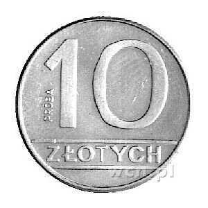 10 złotych 1989, na rewersie napis PRÓBA, Parchimowicz ...