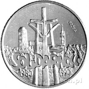 10.000 złotych 1990, Solidarność, na rewersie napis PRÓ...
