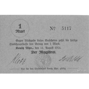Chojnice (Konitz)- 1/2 i 1 marka 11.08.1914 emitowane p...