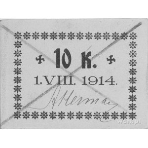 Kalisz- 5 (2 x), 10 i 50 kopiejek 1.VIII.1914 emitowane...