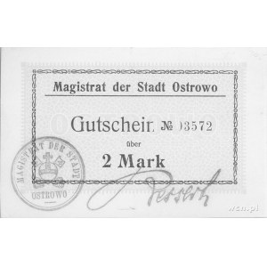 Ostrów Wielkopolski (Ostrowo)- 2 marki b.r. (1914) emit...