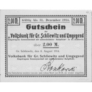 Śliwice (Gross-Schliewitz)- 1 i 2 marki 8.08.1914- 31.1...