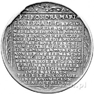 medalik koronacyjny królowej Eleonory Marii 1670 r., Aw...