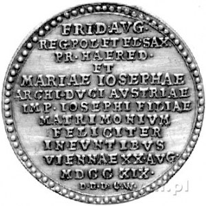 medal na zaślubiny Fryderyka Augusta (późniejszego Augu...