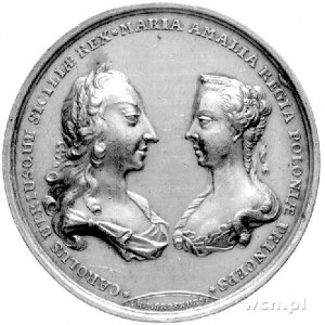 medal wybity z okazji zaślubin córki Augusta III Marii ...