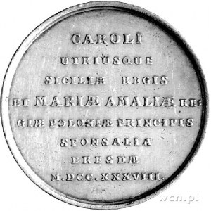 medal wybity z okazji zaślubin córki Augusta III Marii ...