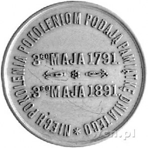 medal pamiątkowy stulecia Konstytucji 3-Maja 1891 r., A...
