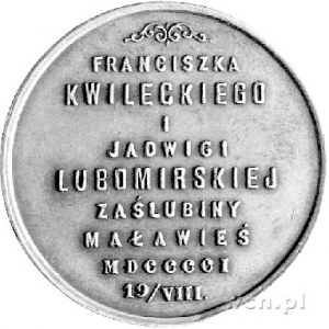 medal zaślubinowy Franciszka Kwileckiego z Jadwigą Lubo...