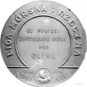 medal na pamiątkę Bitwy pod Oliwą 1927 r., Aw: Napis po...