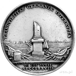 medal z okazji Pokoju Cieszyńskiego 1779 r., Aw: Złaman...