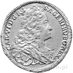 15 krajcarów 1737, Wrocław, Aw: Popiersie niżej XV w oz...