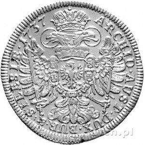 15 krajcarów 1737, Wrocław, Aw: Popiersie niżej XV w oz...