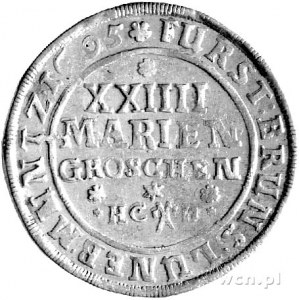 24 mariengroschen 1695, Aw: Rumak, w otoku napis, Rw: N...