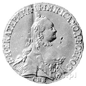 5 rubli 1765 Petersburg, Aw: Popiersie bez literek TI, ...