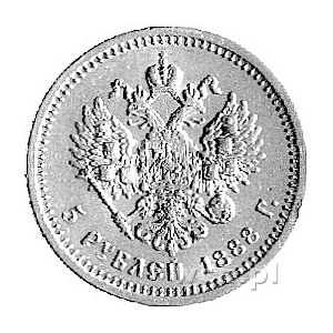 5 rubli 1888, Petersburg, Uzdenikow 0297, Fr. 151, złot...