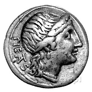 M. Herennius 108-107 pne, denar, Aw: Pietas w prawo i n...
