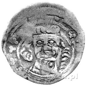 Henryk III 1273-1309, kwartnik, Głogów, Aw: Głowa na wp...