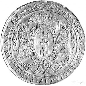 10 dukatów (donatywa) 1614, Gdańsk, Aw: Ukoronowane pop...