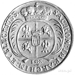 5 dukatów 1733 Drezno, Aw: Popiersie króla, w otoku nap...