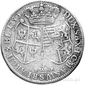 1/3 talara (1/2 guldena) 1753, Drezno, Kam. 1348 R, Mer...