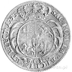 dwuzłotówka (8 groszy) 1753, Lipsk, Kam. 849 R2, Merseb...