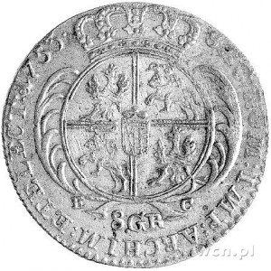 dwuzłotówka (8 groszy) 1753, Lipsk, Kam. 862 R2, Merseb...