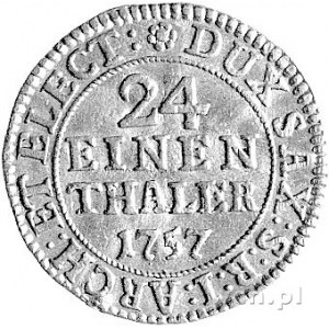 odbitka w złocie 1/24 talara 1757, Drezno, pod tarczą h...