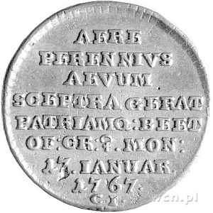 trojak historyczny 1767, Kraków, Plage 460, moneta umyt...