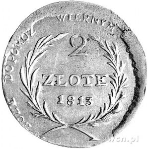 2 złote 1813, Zamość, odmiana z cyfrą 3 blisko cyfry 1,...