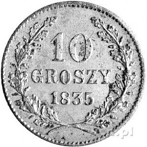 10 groszy 1835, Wiedeń, Plage 295, ładnie zachowane.
