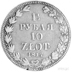 1 1/2 rubla = 10 złotych 1837, Warzszawa, Plage 333, dr...