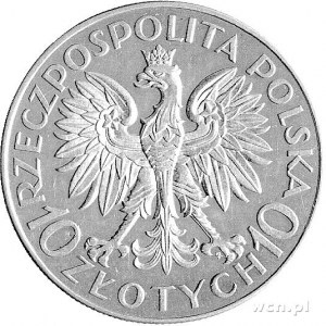 10 złotych 1933, Sobieski, moneta bez napisu Próba wybi...