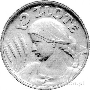 2 złote 1924, Głowa Kobiety z kłosami, po dacie literka...