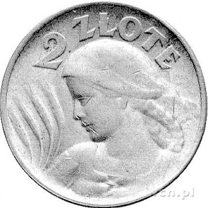 2 złote 1924, Głowa Kobiety z kłosami, bez znaku mennic...